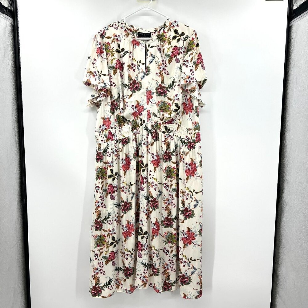 NWT Lane Bryant Floral Short Sleeve Midi Dress Women's Size 24